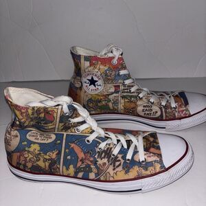 ALL STAR Converse High Top /Chuck Taylor Sneakers Men' size 10 Comic Pattern